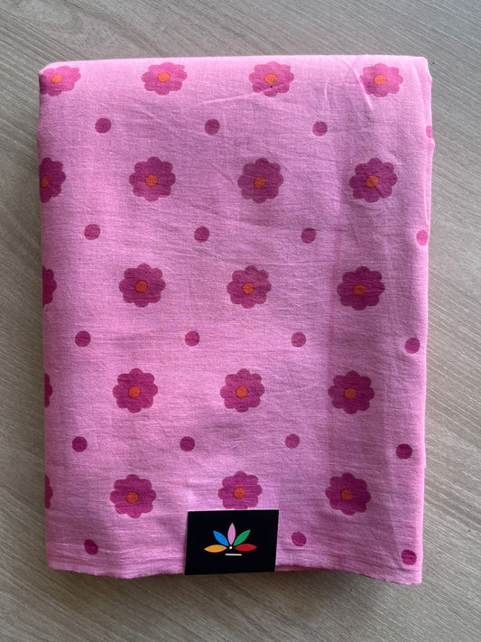 Partly Pallu Printed Fine Mul Cotton Saree - 28289