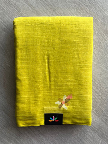Bright Yellow Handloom Fine Bengal Soft Cotton Jamdani Saree - 32178