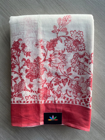Printed Fine Mul Cotton Saree - 32221