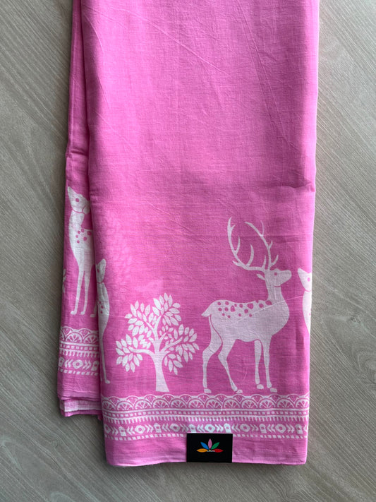 Printed Fine Mul Cotton Saree - 33290