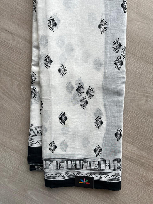 Printed Fine Mul Cotton Saree - 33291