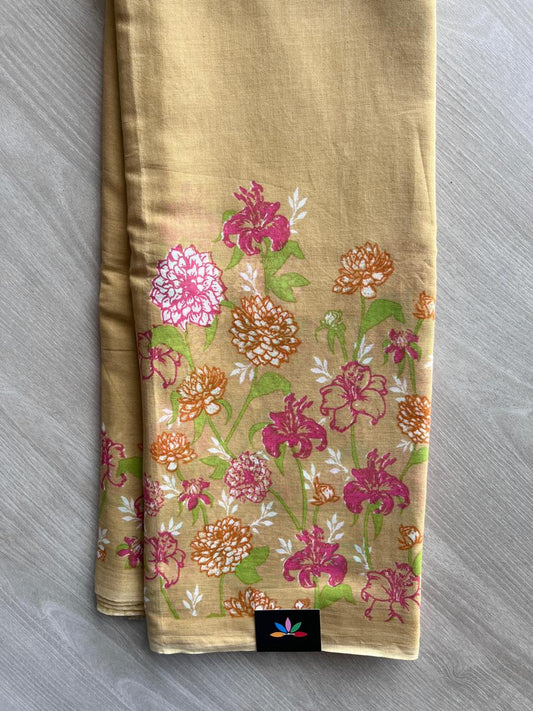 Printed Fine Mul Cotton Saree - 33293