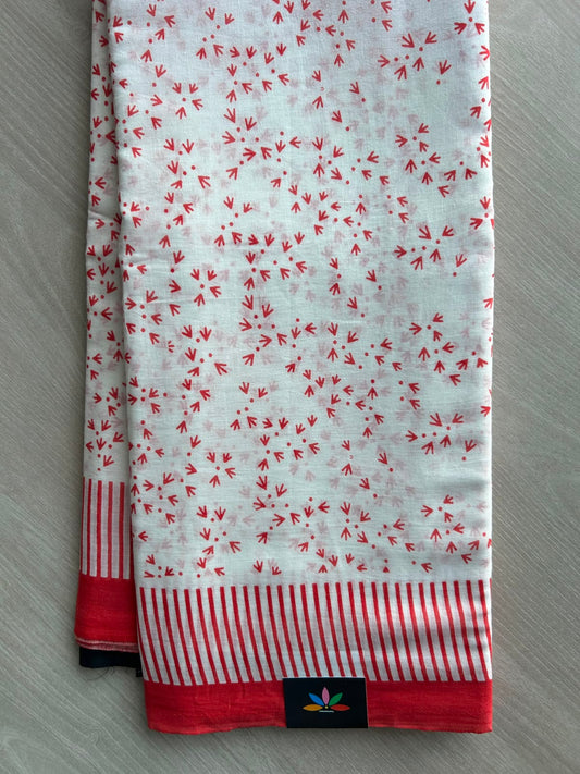 Printed Fine Mul Cotton Saree - 33296