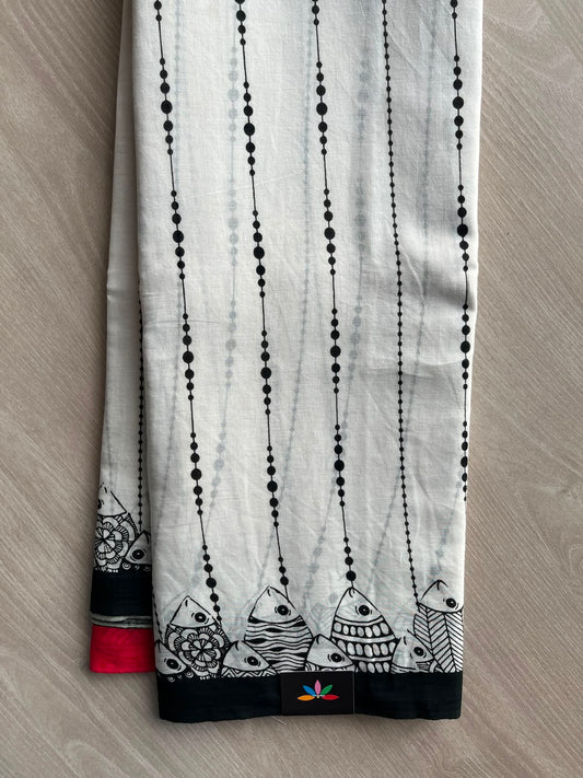 Printed Fine Mul Cotton Saree - 33301
