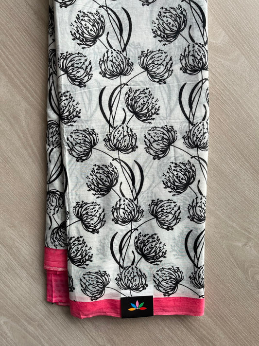 Printed Fine Mul Cotton Saree - 33303