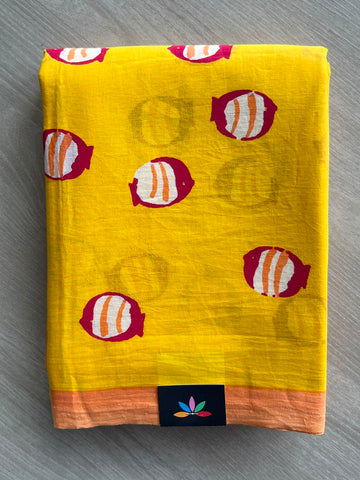 Printed Fine Mul Cotton Saree - 33943