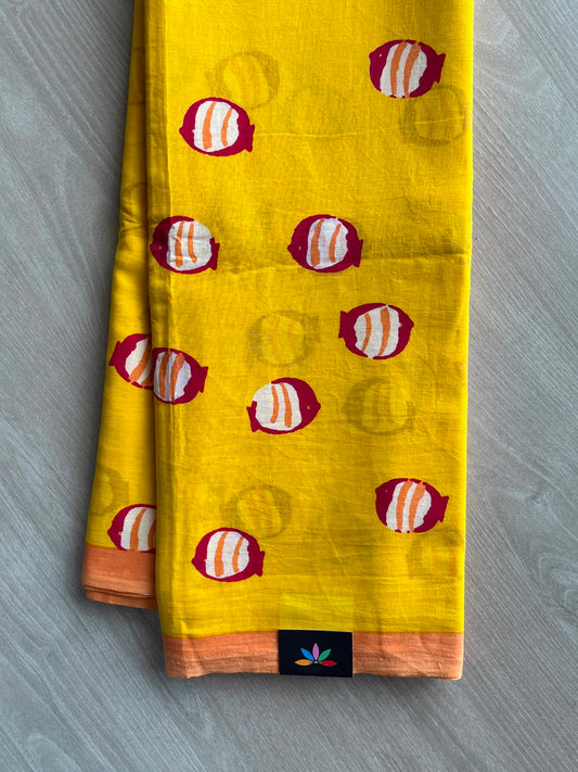 Printed Fine Mul Cotton Saree - 33943