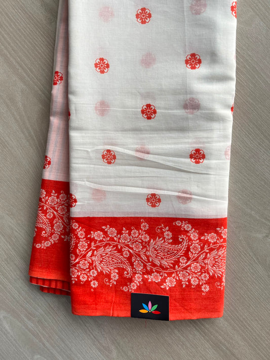 Printed Fine Mul Cotton Saree - 33944