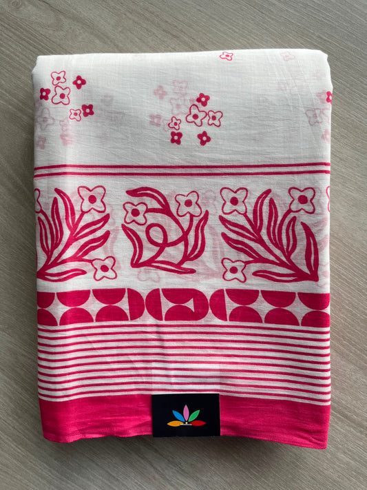 Printed Fine Mul Cotton Saree - 33947