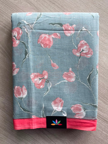 Printed Fine Mul Cotton Saree - 33948