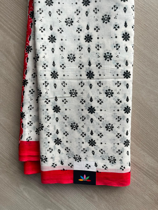 Printed Fine Mul Cotton Saree - 33953