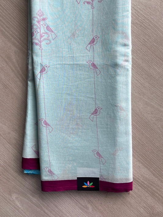 Printed Fine Mul Cotton Saree - 33954