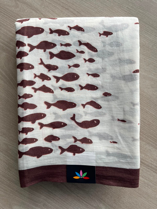 Printed Fine Mul Cotton Saree - 33956