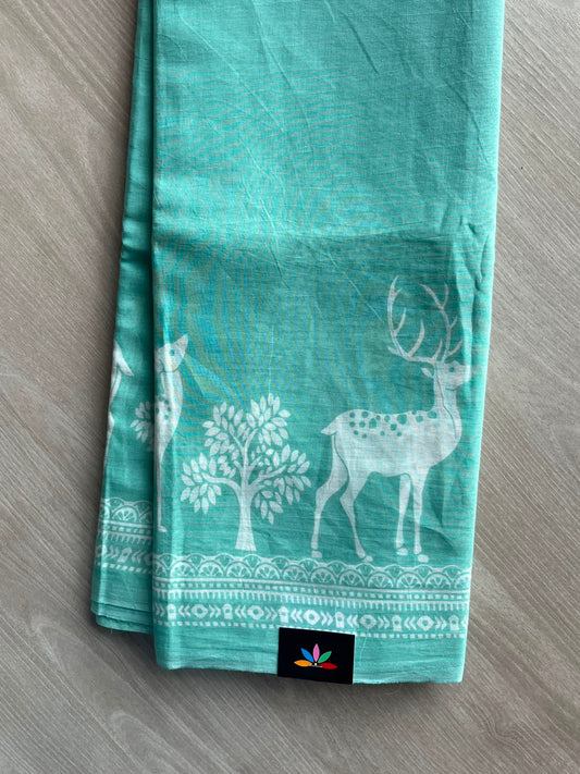 Printed Fine Mul Cotton Saree - 33960