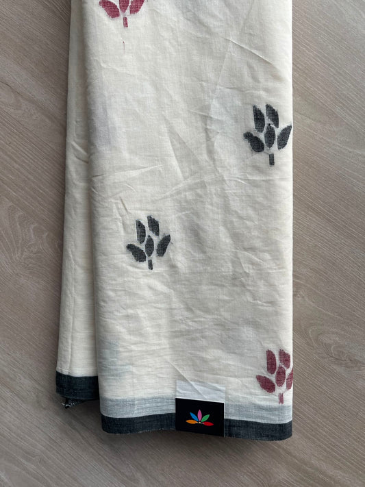 Handloom Bengal Soft Cotton Jamdani Saree - 33970