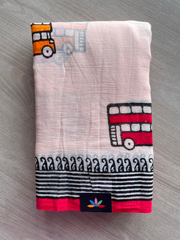 Printed Mul Cotton Saree (Without Blouse) - 34980