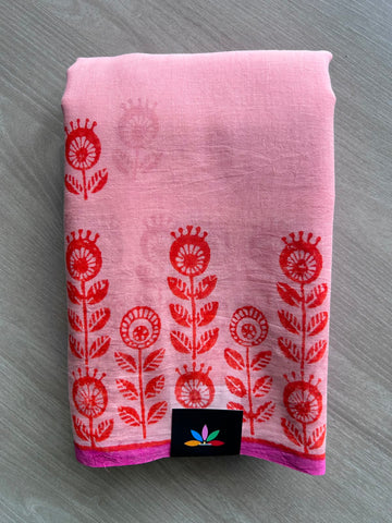 Printed Mul Cotton Saree (Without Blouse) - 35369