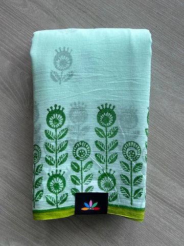 Printed Mul Cotton Saree (Without Blouse) - 35372