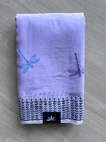 Printed Mul Cotton Saree (Without Blouse) - 35373