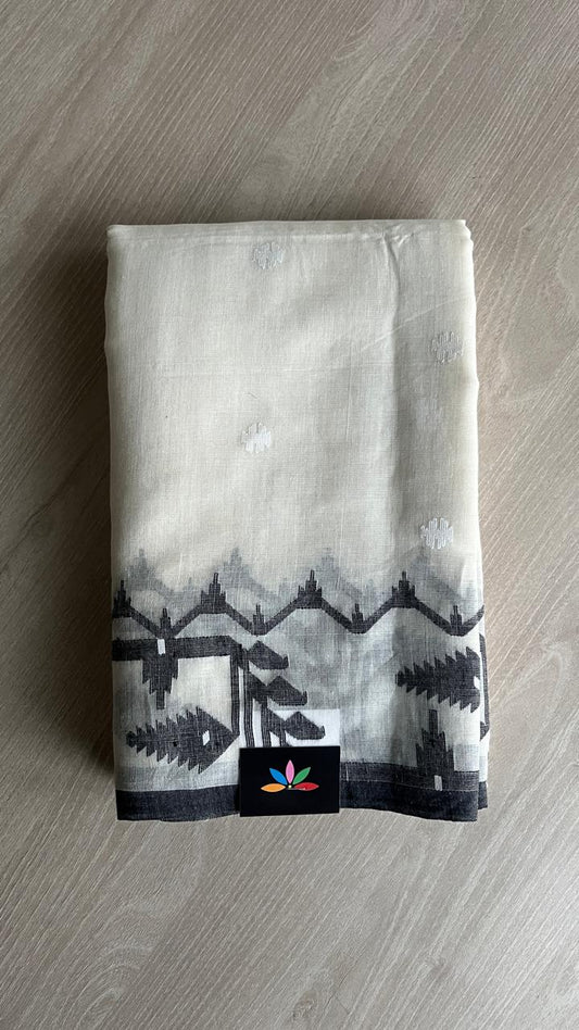 Handwoven Bengal Jamdani Cotton Sarees (Soft) - 24902