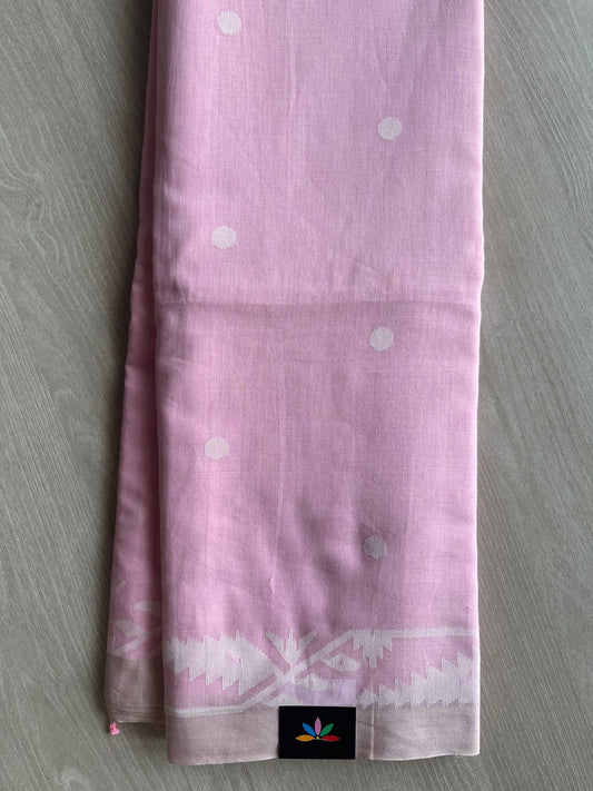 Handwoven Bengal Soft Cotton Jamdani Saree-28792