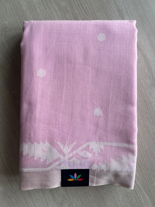 Handwoven Bengal Soft Cotton Jamdani Saree-28792