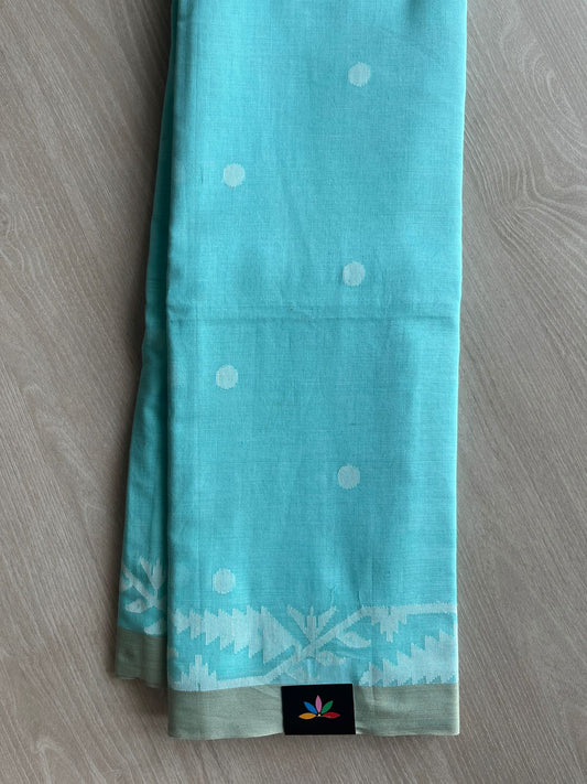 Handwoven Bengal Soft Cotton Jamdani Saree-28794