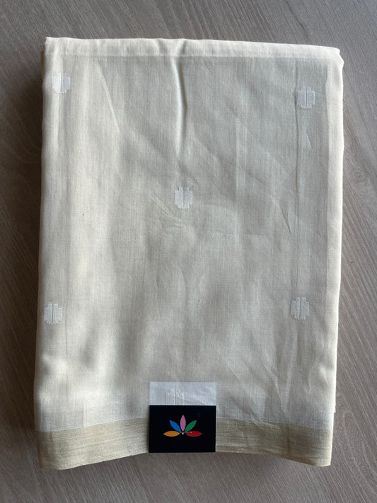 Handwoven Bengal Soft Cotton Jamdani Saree-28806