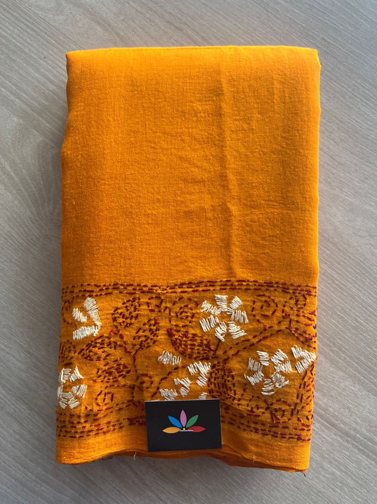 Kantha Hand Stitched Mul Cotton Saree -28813