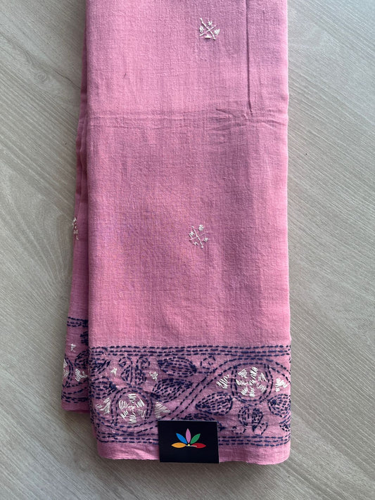 Kantha Hand Stitched Mul Cotton Saree - 28815