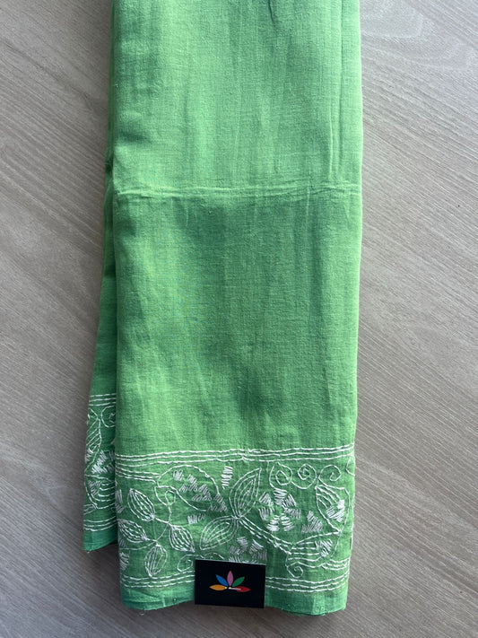 Kantha Hand Stitched Mul Cotton Saree - 28816