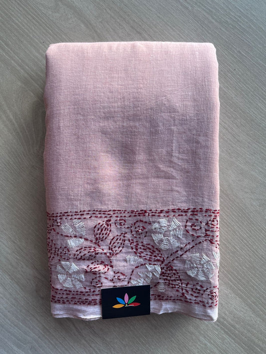 Kantha Hand Stitched Mul Cotton Saree - 28817