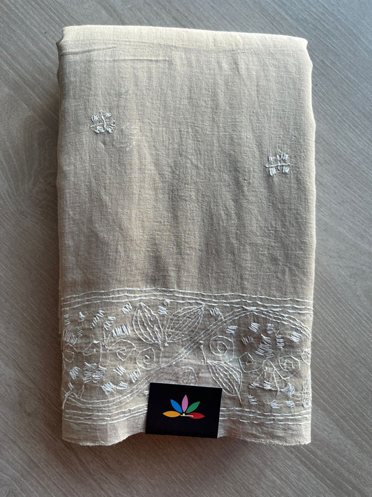 Kantha Hand Stitched Mul Cotton Saree - 28820