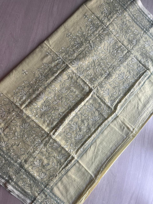 Kantha Hand Stitched Mul Cotton Saree - 28827