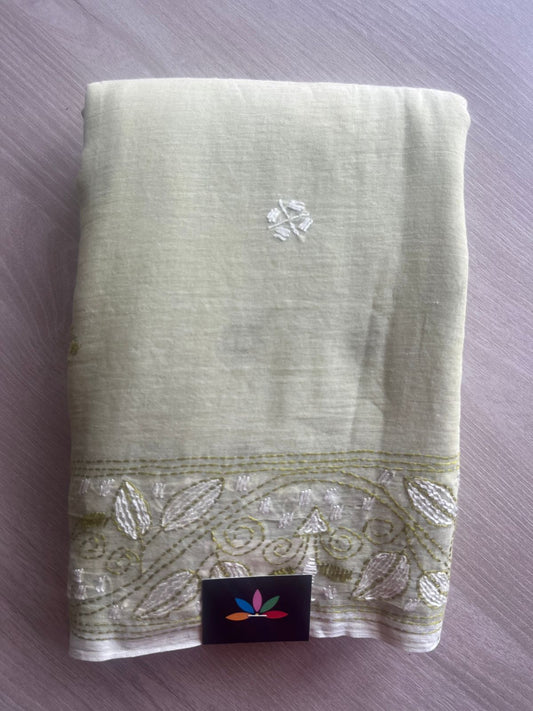 Kantha Hand Stitched Mul Cotton Saree - 28831