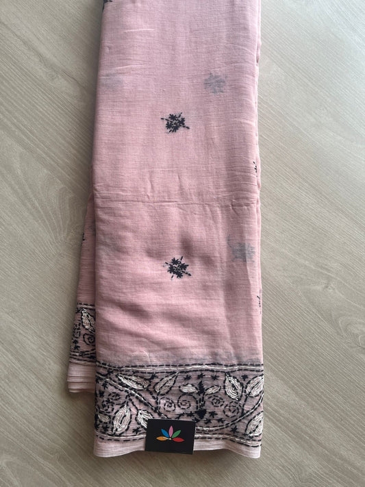 Kantha Hand Stitched Mul Cotton Saree - 28832