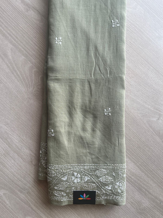Kantha Hand Stitched Mul Cotton Saree - 28833
