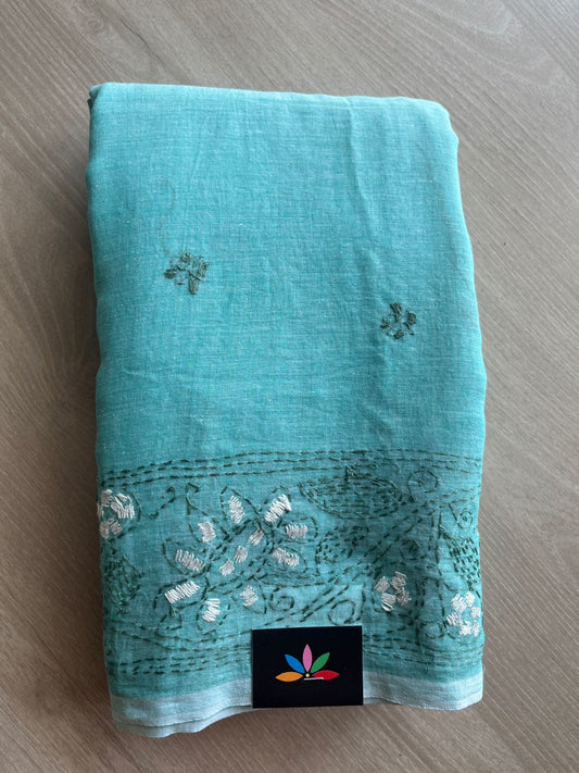 Kantha Hand Stitched Mul Cotton Saree - 28841