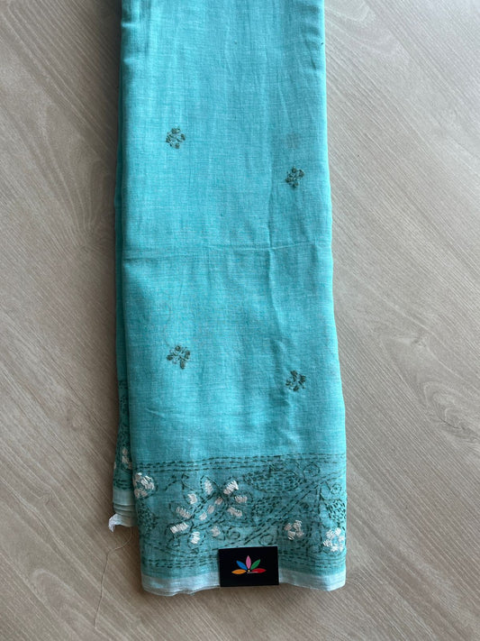 Kantha Hand Stitched Mul Cotton Saree - 28841