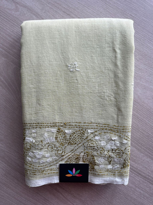 Kantha Hand Stitched Mul Cotton Saree - 28843