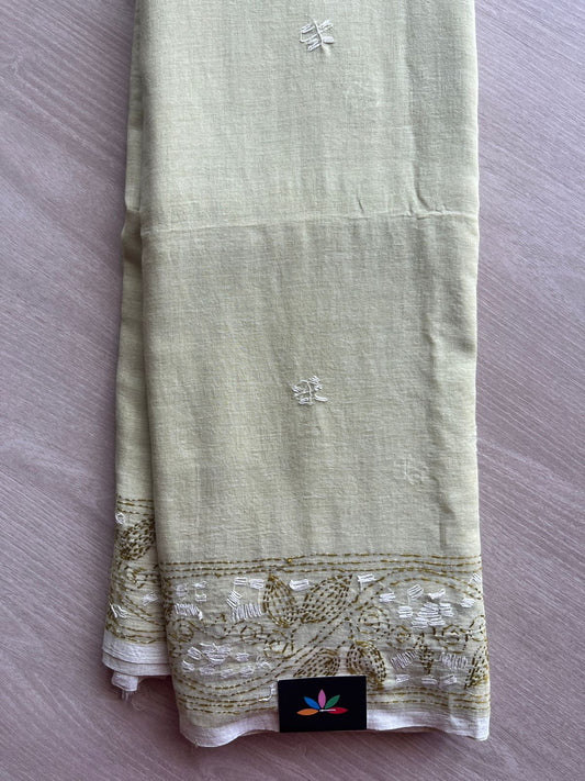 Kantha Hand Stitched Mul Cotton Saree - 28843