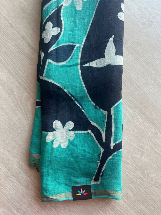 Designer Handcrafted Fine Linen Saree - 28845