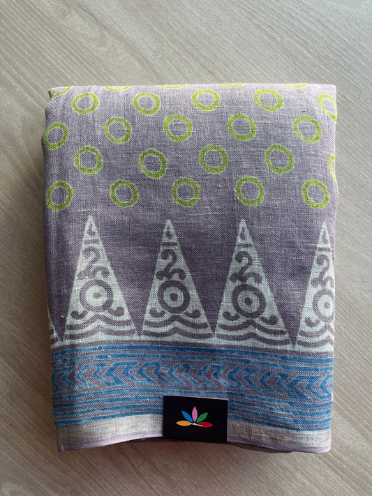 Designer Handcrafted Fine Linen Saree - 28846