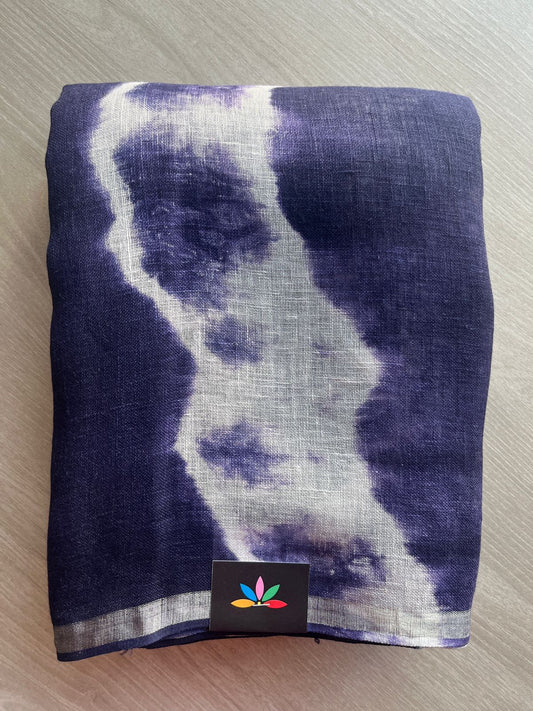 Designer Handcrafted Fine Linen Saree - 28847