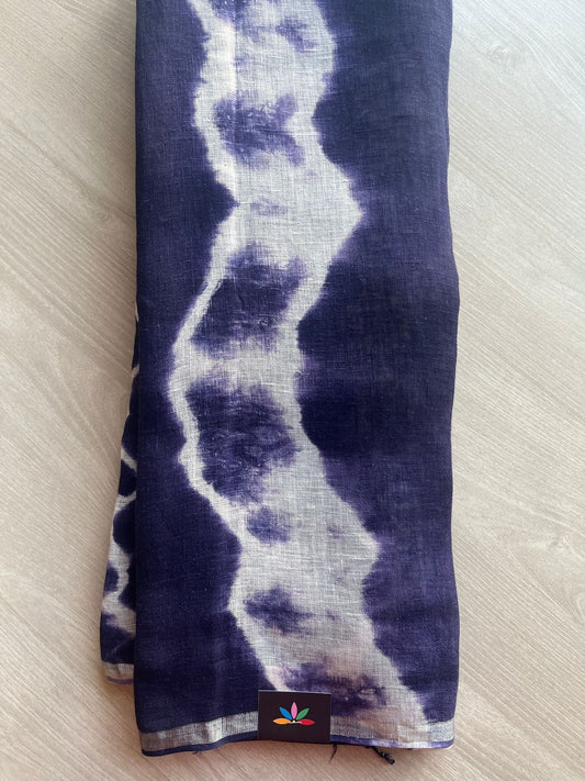 Designer Handcrafted Fine Linen Saree - 28847