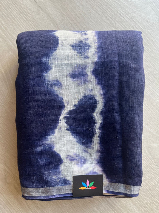 Designer Handcrafted Fine Linen Saree - 28849