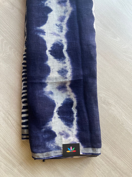 Designer Handcrafted Fine Linen Saree - 28849