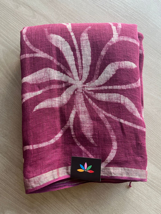 Designer Handcrafted Fine Linen Saree - 28850