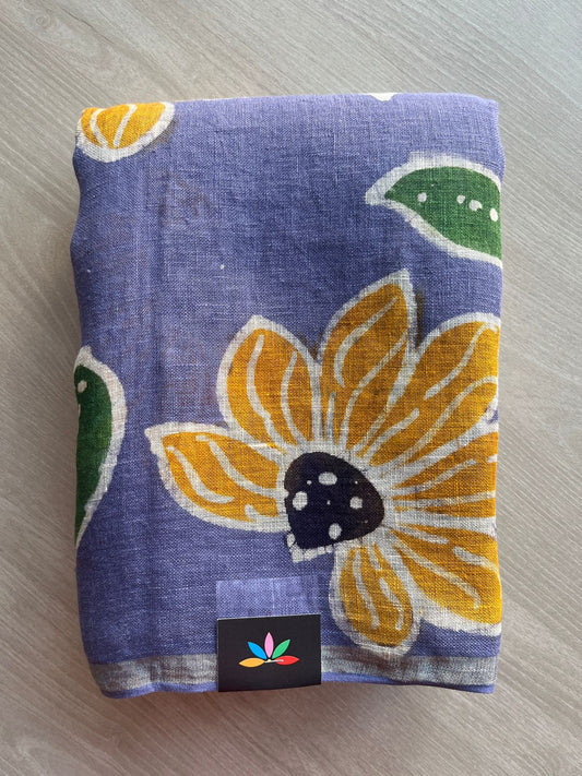 Designer Handcrafted Fine Linen Saree - 28851