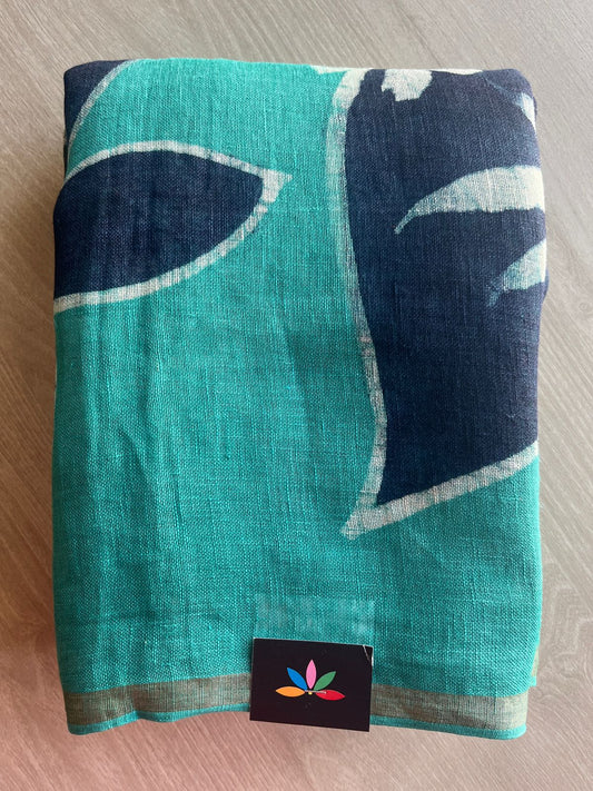 Designer Handcrafted Fine Linen Saree - 28853